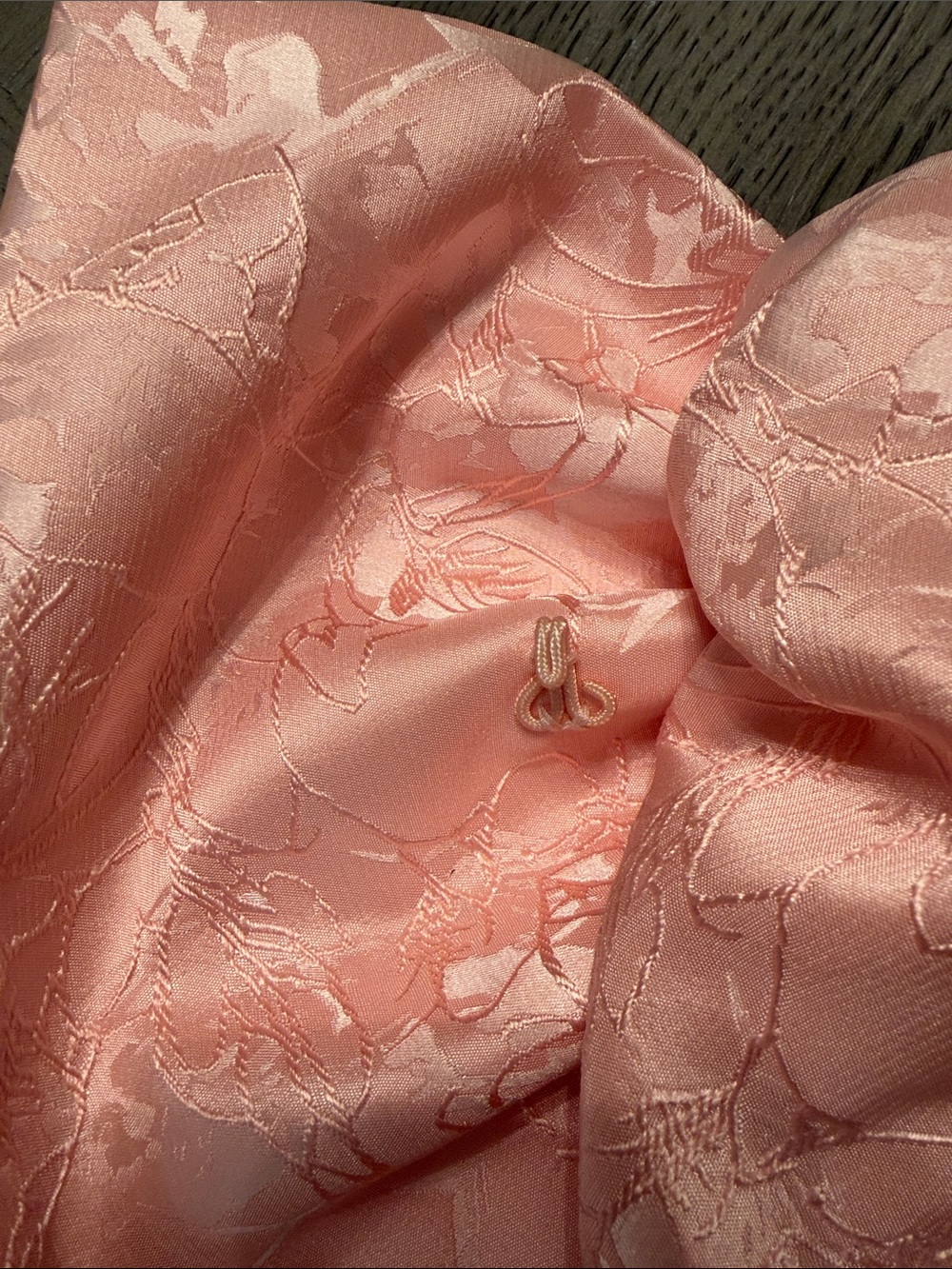 ELENORA MINI DRESS - BLUSH Pink Floral Jacquard Party Dress with Bow - Picture 5 of 9